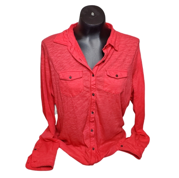 Aeropostale Tops - Aeropostale Red Button Down Long Sleeve Top XL